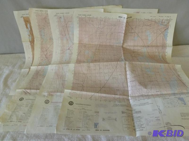 lot 48 image: Lot of four military maps - Saudi Arabia 1990...