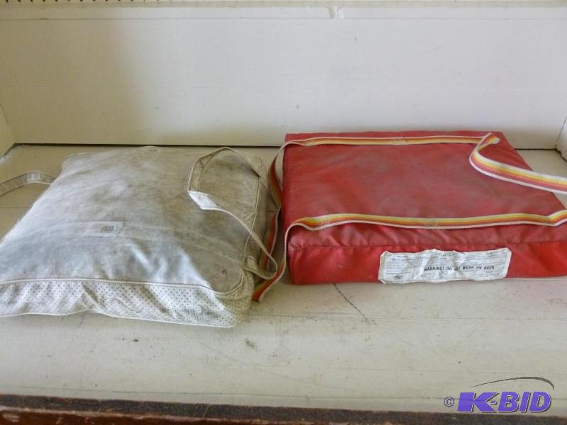 lot 54 image: Lot of two&nbspflotation boat cushions. ...