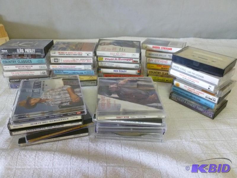 lot 59 image: Large lot of music cds and cassette tapes, m...