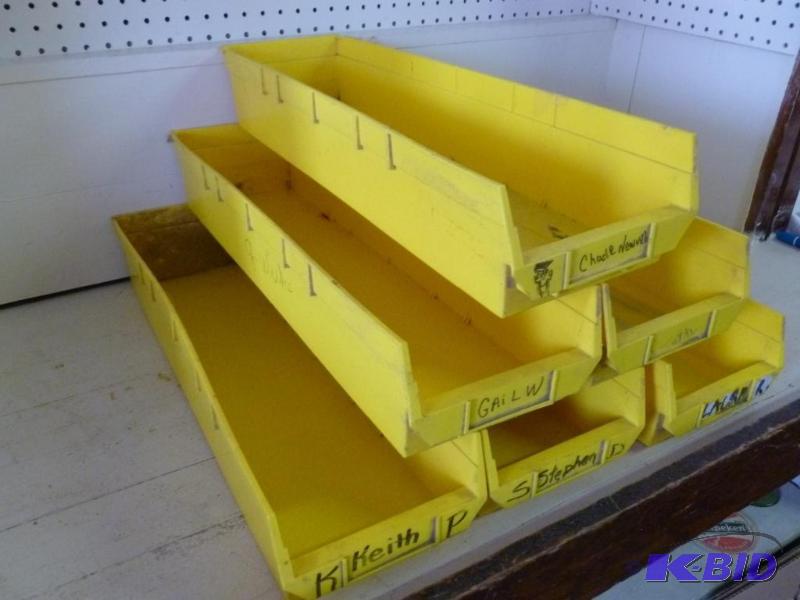 lot 65 image: Lot of six heavy gage plastic parts bins that...
