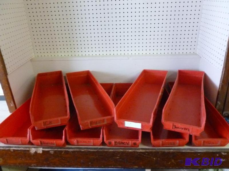 lot 66 image: Lot of ten heavy gage plastic parts bins that...