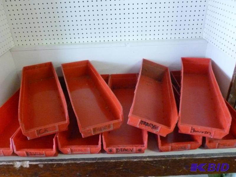 lot 67 image: Lot of ten heavy gage plastic parts bins that...