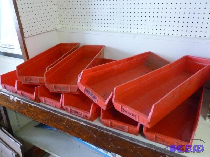 lot 68 image: Lot of ten heavy gage plastic parts bins that...