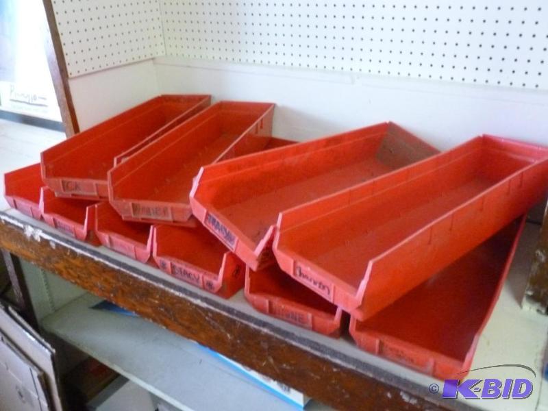 lot 70 image: Lot of ten heavy gage plastic parts bins that...