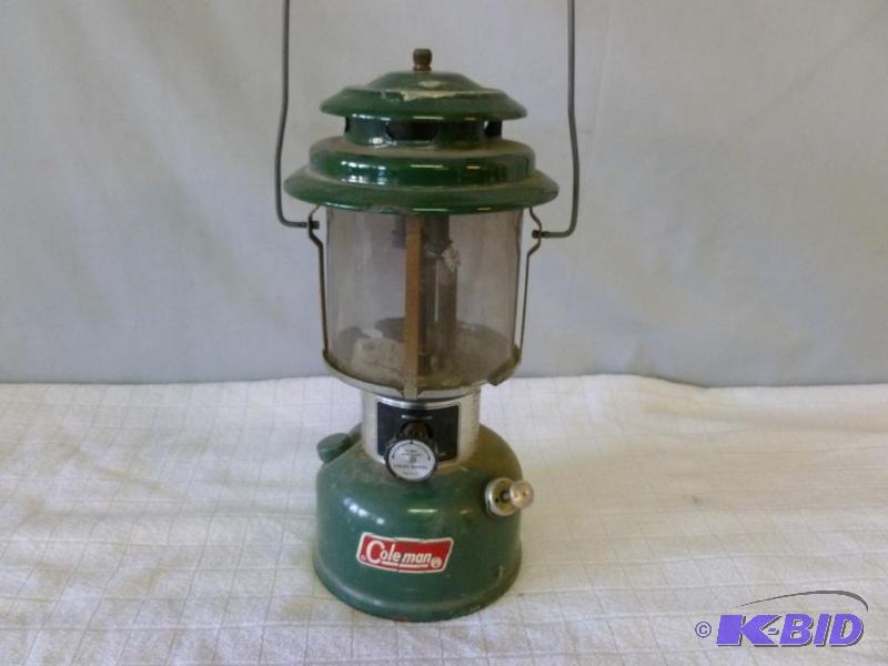 lot 9 image: Coleman double mantle gas lantern model 220H....