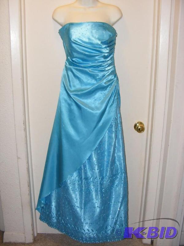 USED Formal Light Blue Strapless Dress by Pre...