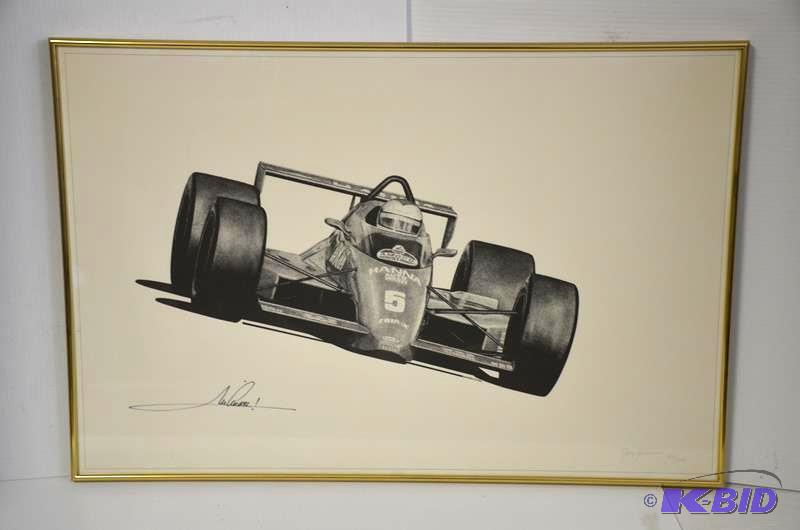 lot 66 image: Autograph of Mario Andretti on framed print b...