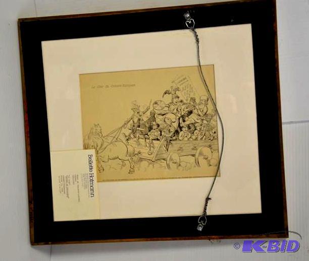 lot 67 image: Vintage framed 2 sided chromotypogravure is f...