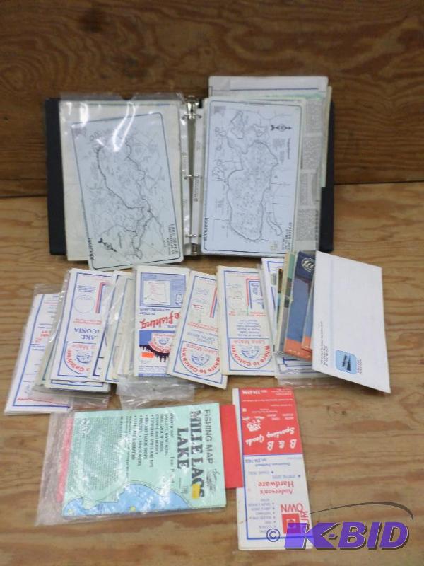 Large Lot Of Misc Lake Maps...
