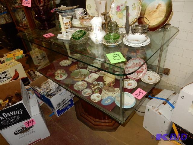 Glass Display Case with wood base