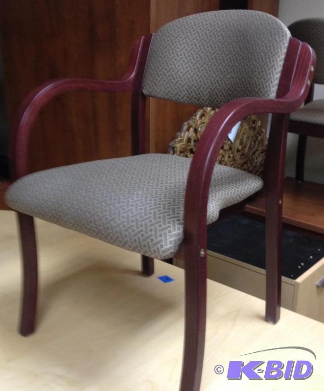 Office Chair Cherry Wood &amp Cloth Seat Dur...