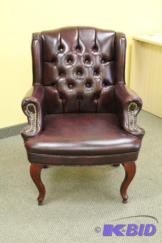 Desk Guest Chair 26&quot Leather Chair Burgu...