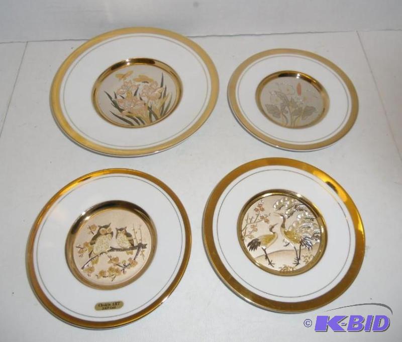 Treat yourself richly Chokin Art 24kt Gold Trim Decorative Plates
