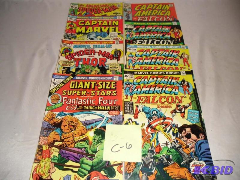 C-6 Lot of 8 Marvel Comics Group  Captain America, Fantastic 4, Thor, Spiderman