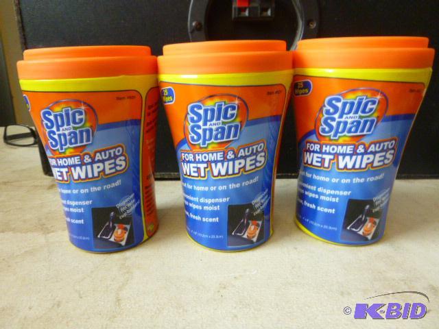 Three Containers of Spic and Span Wet Wipes F...
