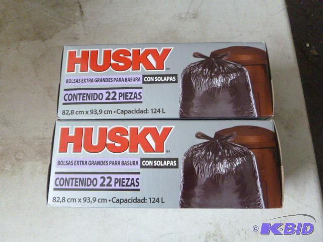 Two Boxes of Husky Flap Tie Trash Bags 33 gal...