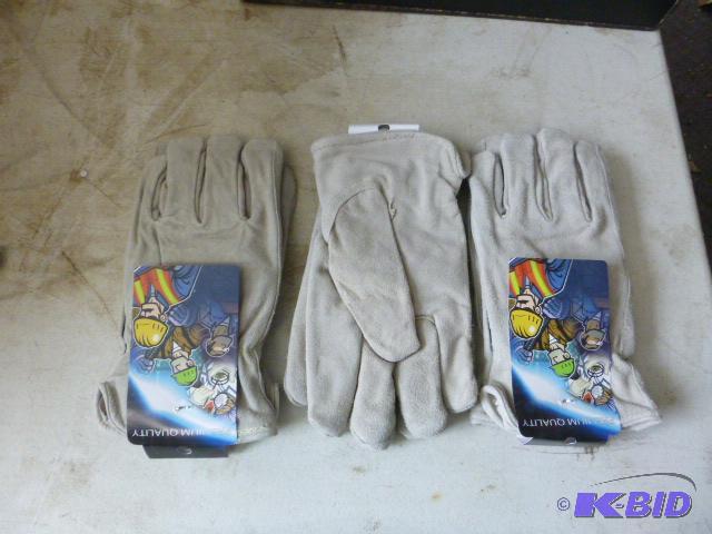 Three Pairs of Leather Lined Gloves Size Larg...