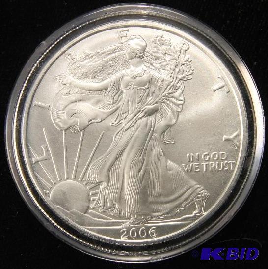 2006 AMERICAN SILVER EAGLE 1 TROY OZ. .999 FINE SILVER GEM UNC COIN