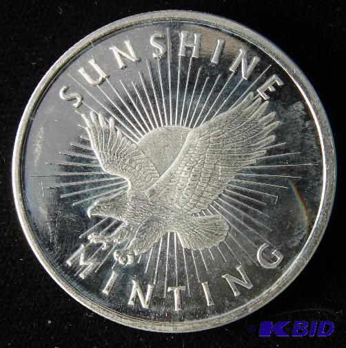 SUNSHINE MINT 1 TROY OZ. .999 FINE SILVER ROUND COIN