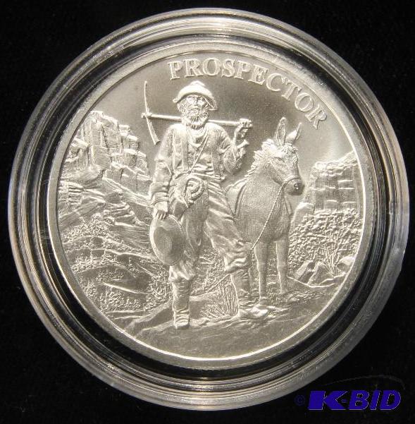 1 TROY OZ. .999 FINE SILVER PROSPECTOR ROUND
