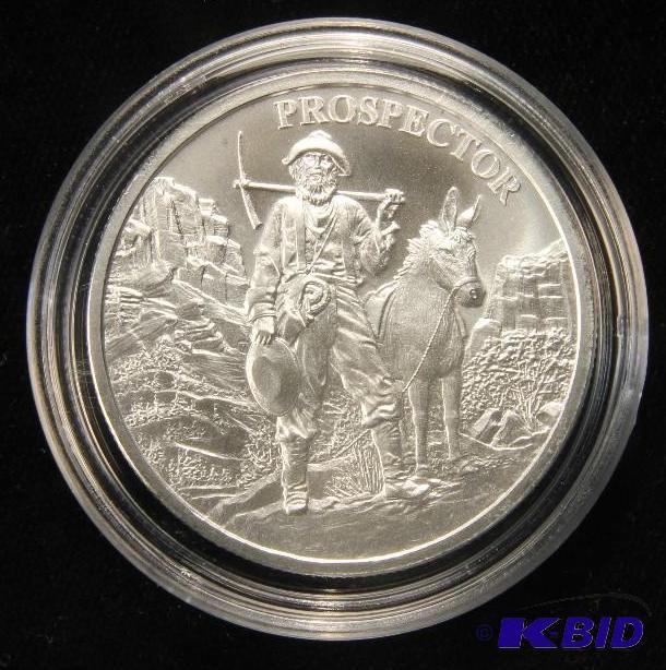 1 TROY Oz. .999 FINE SILVER PROSPECTOR ROUND