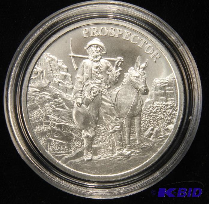 1 TROY Oz. .999 FINE SILVER PROSPECTOR ROUND