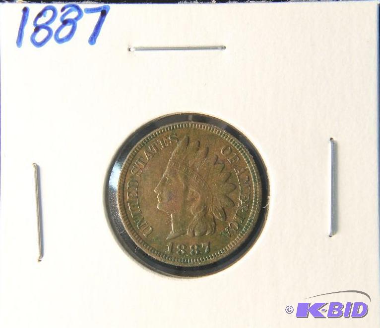 1887 INDIAN HEAD CENT XF