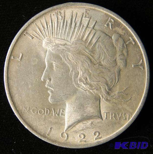 1922 PEACE DOLLAR AU