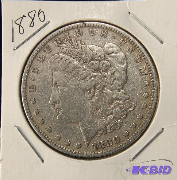1880 MORGAN SILVER DOLLAR FINEVF