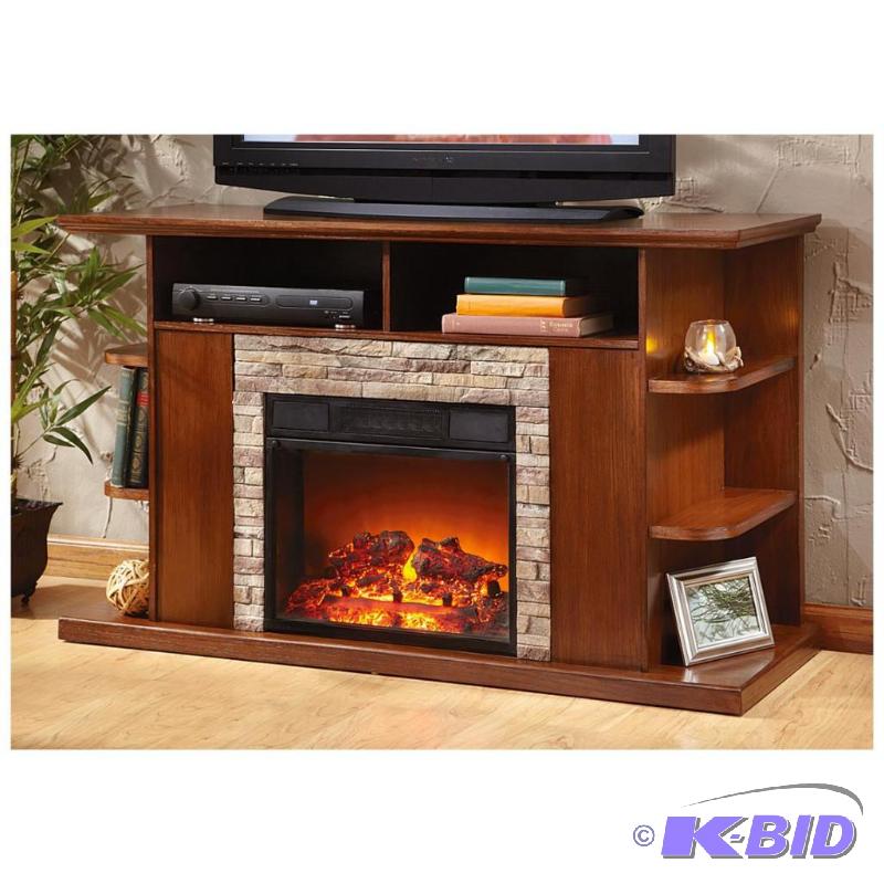 Castlecreek Walnut Fireplace Media Stand, wal...