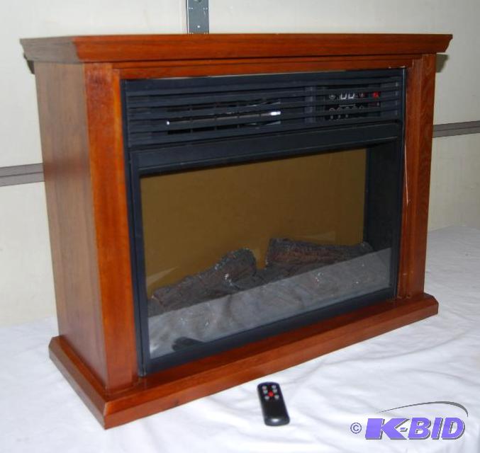 Rolling Infrared Fireplace With Mantel, adjus...