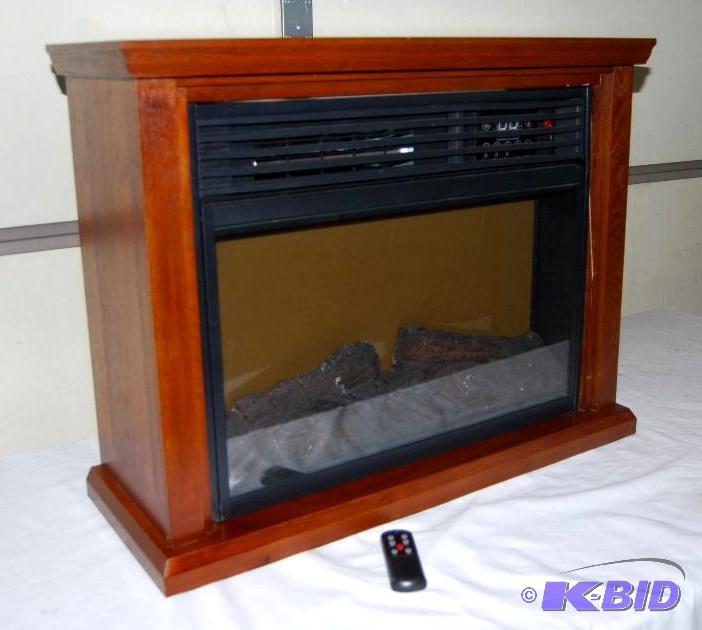 Rolling Infrared Fireplace With Mantel, adjus...