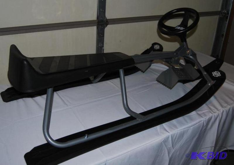 Snow Racer Sled, tubular steel frame, foot br...