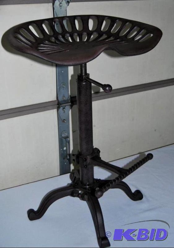 Farmhouse Tractor Adjustable Stool, powder co...