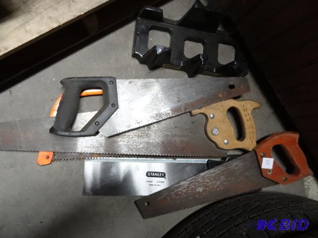 lot 37 image: Stanley hand miter saw. Misc hand saws...