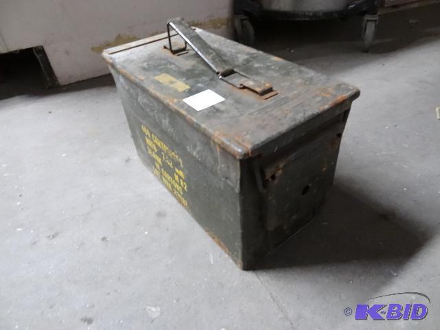 lot 64 image: Metal ammo box...