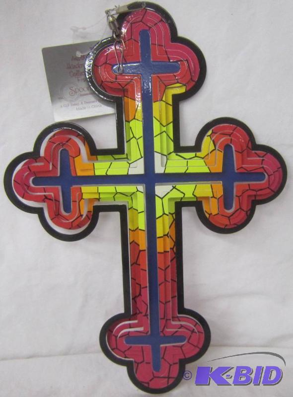 NEW  1 x 9  Three Dimensional Cross Decorative Colorful