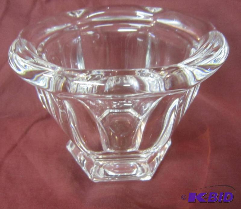 Baccarat France Dish Clear Glass 4 height and 5 Diameter