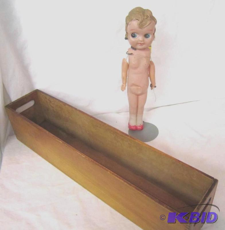 Great Old Dovetailed Drawer and Plastic Vintage Doll