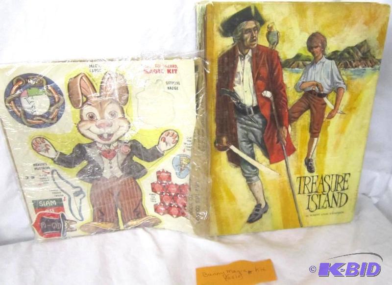 Treasure Island Book 1968 and Magic Rabbit Willie the Wizard Kit