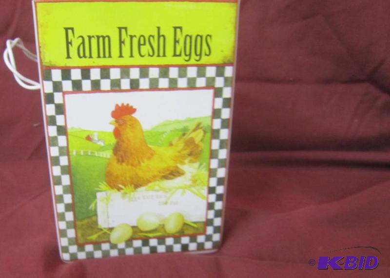 NEW Farm Fresh Eggs Lighted Electric Vase 6 High