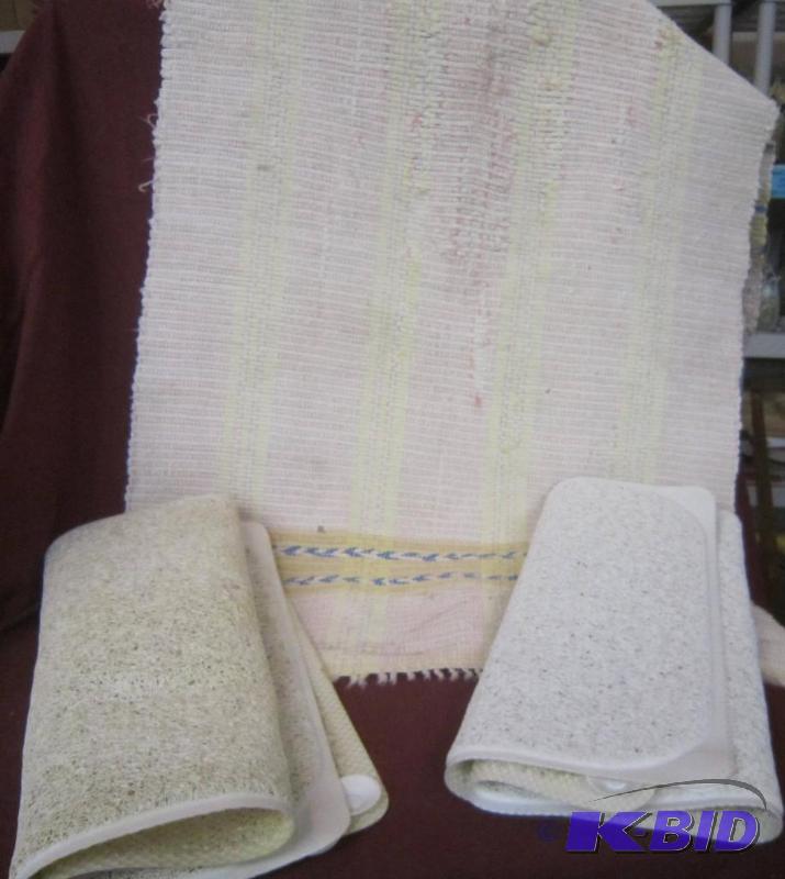 2 Shower Mats and Long Runner Rag Rug