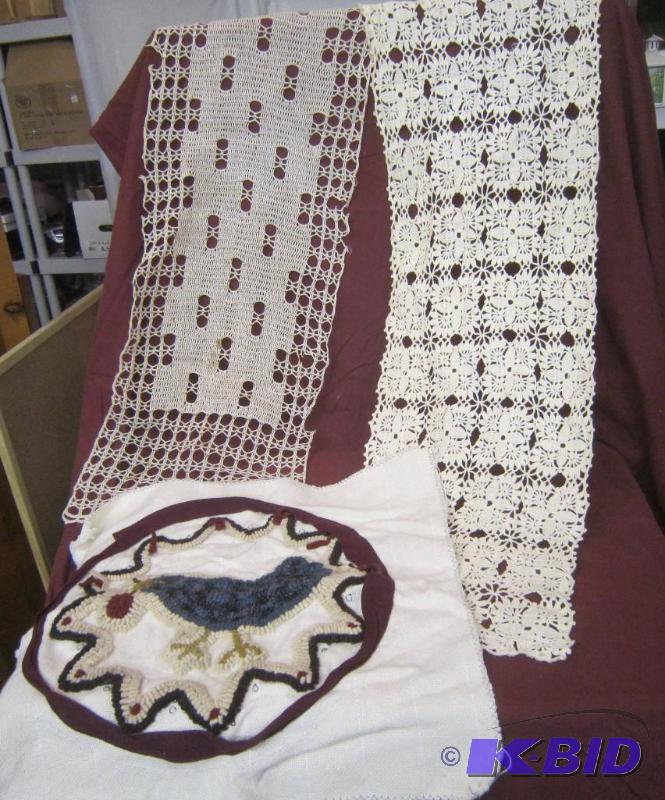 2 Runners (40 x 12 as is  61 x 14) and Hooked Rooster