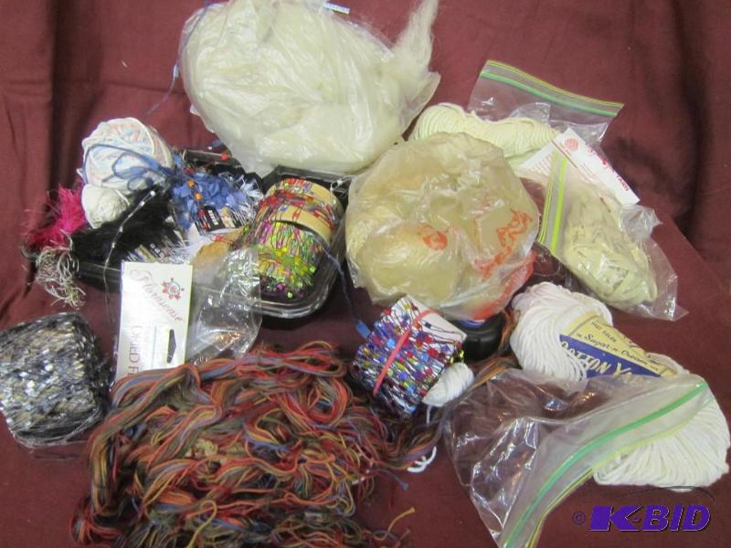 Misc Lot - Lambs Wool  Yarn  Threads  Hooking Material