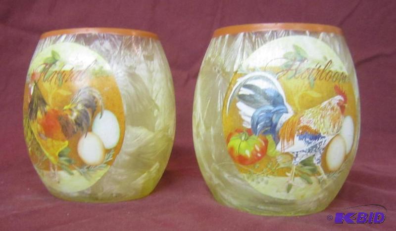 NEW  Misc Lot - 2 Rooster Votive Holders