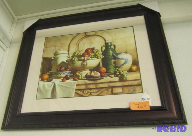 NEW  Very Large Picture Kitchen Basket of Fruit Etc.
