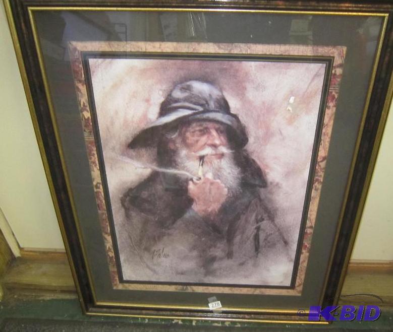NEW Picture of Sailor with Pipe - Approx. 27 x 23