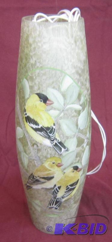 NEW  12 High Lighted Electric Lamp Bird Gold Finch