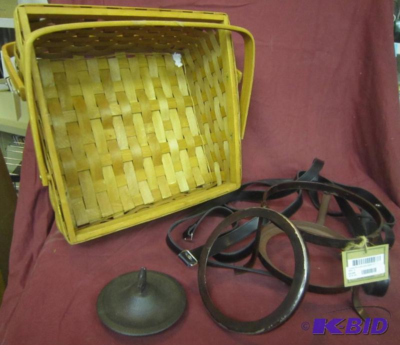 3 Straps - Lid - Jar Pillow Candle Holder - NEW Wicker Basket
