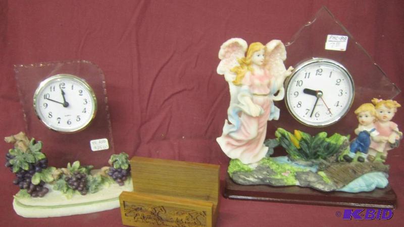 Decorative - Walnut Horse Business Card Holder, Guardian Angel Kids Crossing the Bridge Clock, ETC